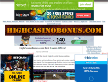 Tablet Screenshot of highcasinobonus.com